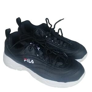 Fila Sneakers Women 6 Black Disarray Chunky Shoes Athletic Lace Up Dad Shoes